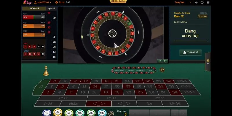 Siêu phẩm Roulette tại đại sảnh AE Sexy BET69